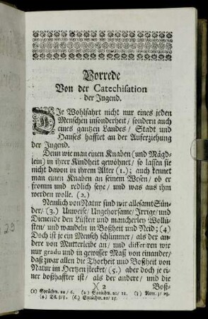 Vorrede Von der Catechisation der Jugend.