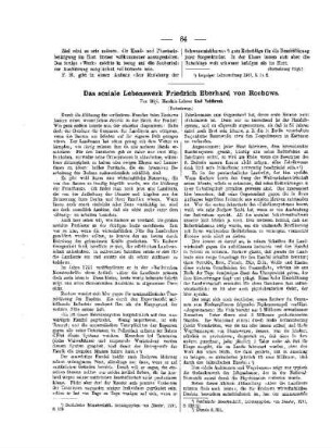 Das soziale Lebenswerk Friedrich Eberhard Rochows : (Fortsetzung)
