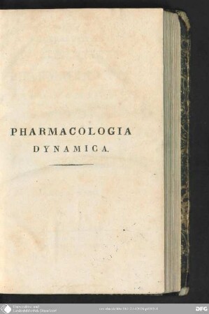 1: Ph. Caroli Hartmann Pharmacologia dynamica : usui academico adcommodata