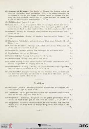 Textilien (Nr. 637 - 657)