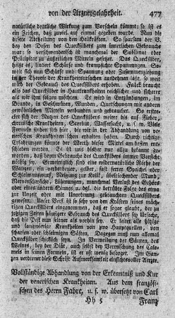 Vollständige Abhandlung von der Erkenntniß und Kur der venerischen Krankheiten.