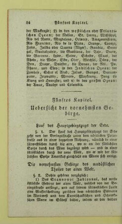 Fünftes Kapitel. Uebersicht der vornehmsten Gebirge