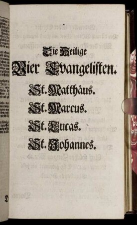 Die Heilige Vier Evangelisten.