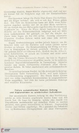 18: Fidlers automatischer Kamera-Anhang und Kopierrahmen zu wiederholten Aufnahmen