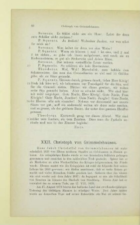 XXII. Christoph von Grimmelshausen