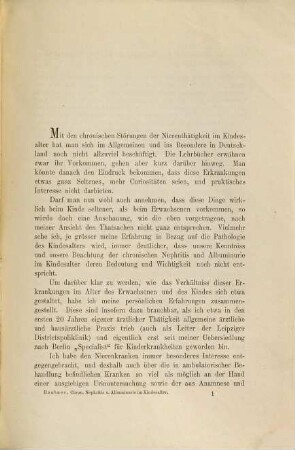 Ueber chronische Nephritis und Albuminurie im Kindesalter