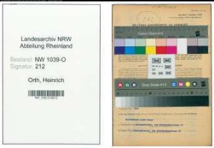 Entnazifizierung Heinrich Orth , geb. 23.04.1903 (Werkmeister)