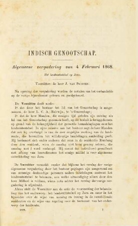 Algemeene vergadering van 4 Februari 1868