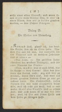 Beleg B. Die Weiber von Weinsberg.