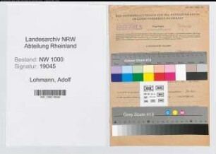 Entnazifizierung Adolf Lohmann, geb. 10.01.1907 (Lehrer)