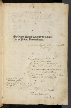 Scriptum super primo libro sententiarum : Mit Textanfängen