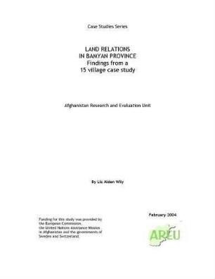 Land relations in Bamyan province : findings from a 15 village case study