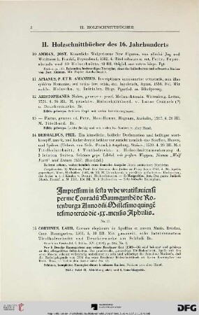 II. Holzschnittbücher des 16. Jahrhunderts (Nr. 10-40)