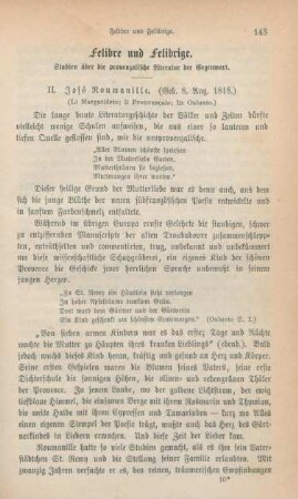 143-161 Felibre und Felibrige : Studien über die provenzalische Literatur der Gegenwart