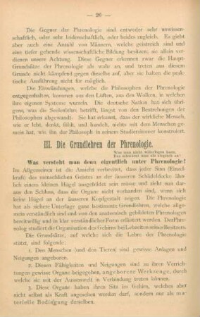 III. Die Grundlehren der Phrenologie