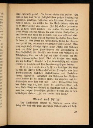 25-33, Moral und Pflicht