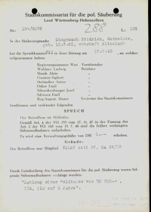 Ohngemach, Fridrich