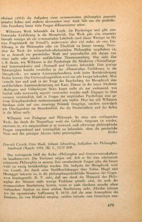 479-481 [Rezension] Aufgaben der Philosophie