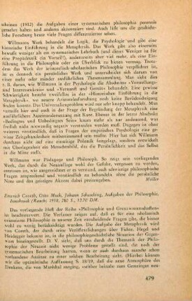 479-481 [Rezension] Aufgaben der Philosophie