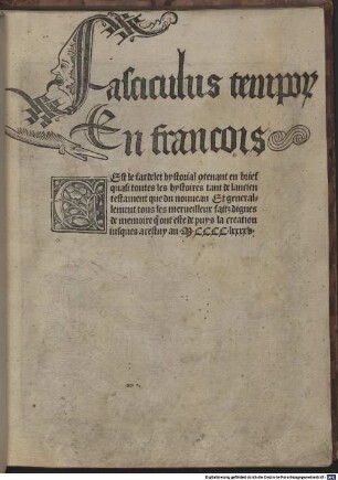 Le fardelet hystorial : mit Fortsetzung bis 1495