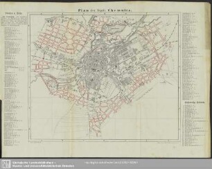 Karte : Plan der Stadt Chemnitz