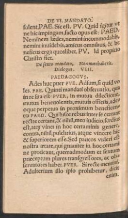 De sexto mandato ... Dialogus. VIII.
