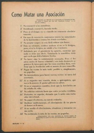 Como matar una asociación