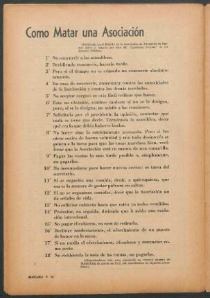 Como matar una asociación