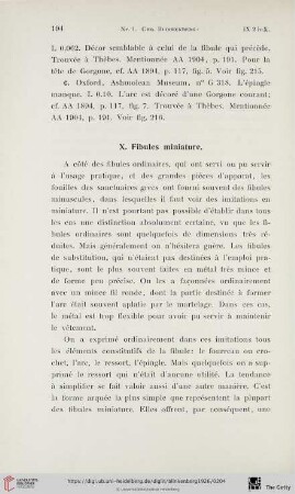 X. Fibules miniature
