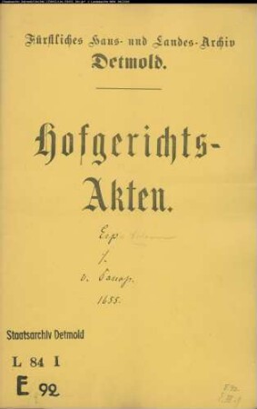 Erp, Henrichs Erben gegen Hans Christian von Donop - Schuldforderung