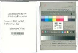 Entnazifizierung Ruth Siebrecht , geb. 07.10.1920 (Krankenschwester)