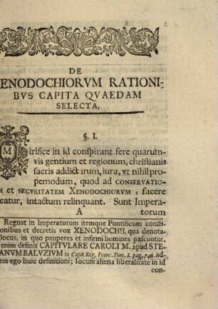 Dissertatio Inavgvralis De Xenodochiorvm Rationibvs Praecipva Qvaedam Capita Complectens
