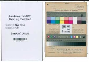 Entnazifizierung Ursula Breitkopf , geb. 18.05.1902 (Lehrerin)