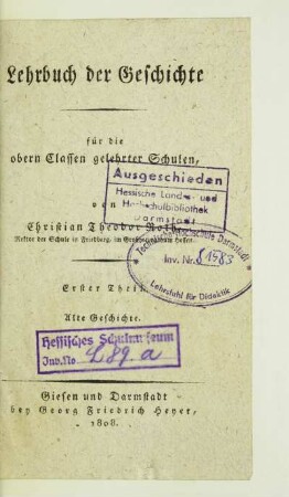 Theil 1: Alte Geschichte