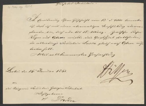 Brief an Georgine Schubert : 16.01.1861