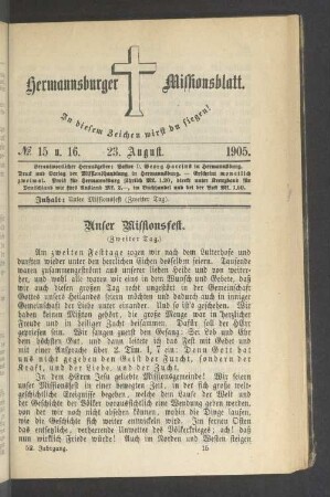 N° 15 u. 16. 23. August. 1905