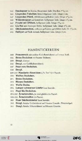 Handstickereien (Nr. 253-311)