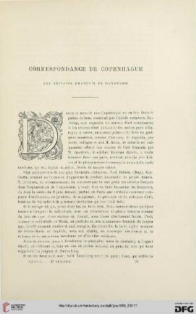 2. Pér. 38.1888: Les artistes français en Danemark : correspondance de Copenhague