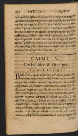 Caput V. De Basilisco & Dracone.