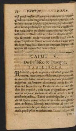 Caput V. De Basilisco & Dracone.