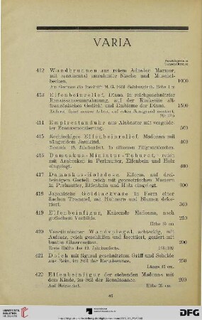 Varia (Nr. 412-443)