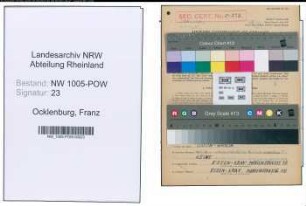Entnazifizierung Franz Ocklenburg , geb. 30.06.1917 (Elektriker)