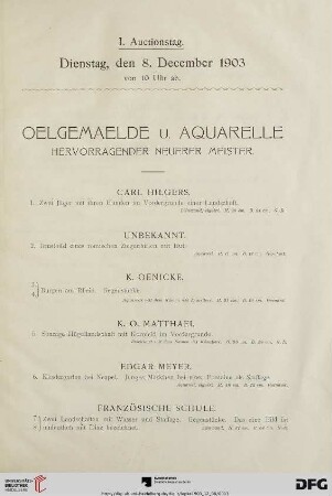 I. Auktionstag (Nr. 1-162)
