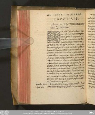 Caput VIII. Iesus autem perrexit in montem Olivarum.