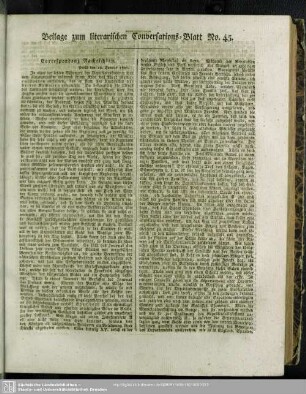 Beilage zum literarischen Conversations-Blatt No. 45