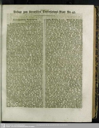 Beilage zum literarischen Conversations-Blatt No. 45