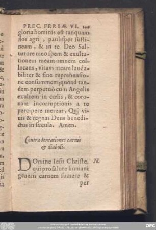Contra tentationes carnis & diaboli.