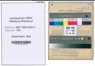 Entnazifizierung Karl Ackermann , geb. 10.11.1889 (Geschaeftsfuehrer)