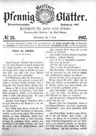No. 23, Sonnabend, den 1. Juni