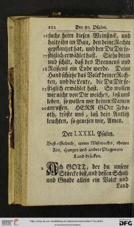 Der LXXXI. Psalm - Der XC. Psalm